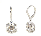 Sterling Silver Semi Mount Earrings Setting Round RD 7x7mm cabcochon W - Syzjewelry